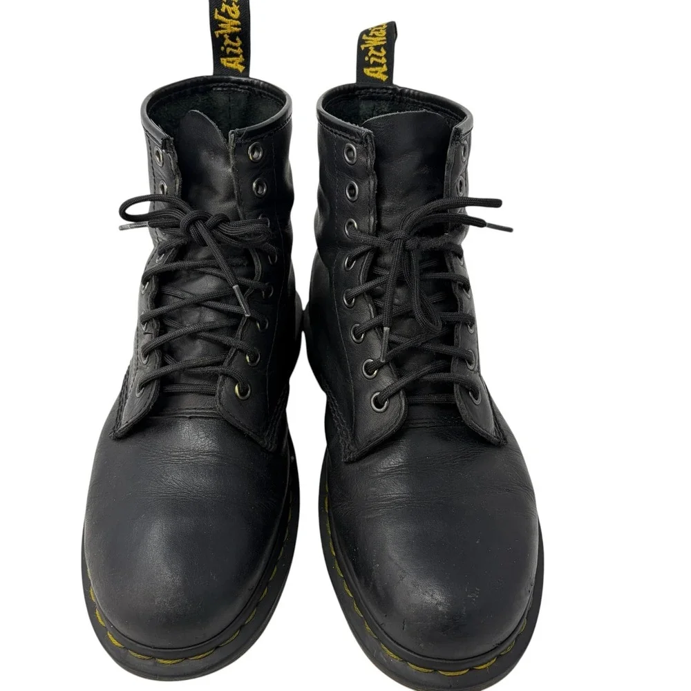 Dr. Martens 1460 Pascal Black Virginia Leather Combat Boots Men's US 9
